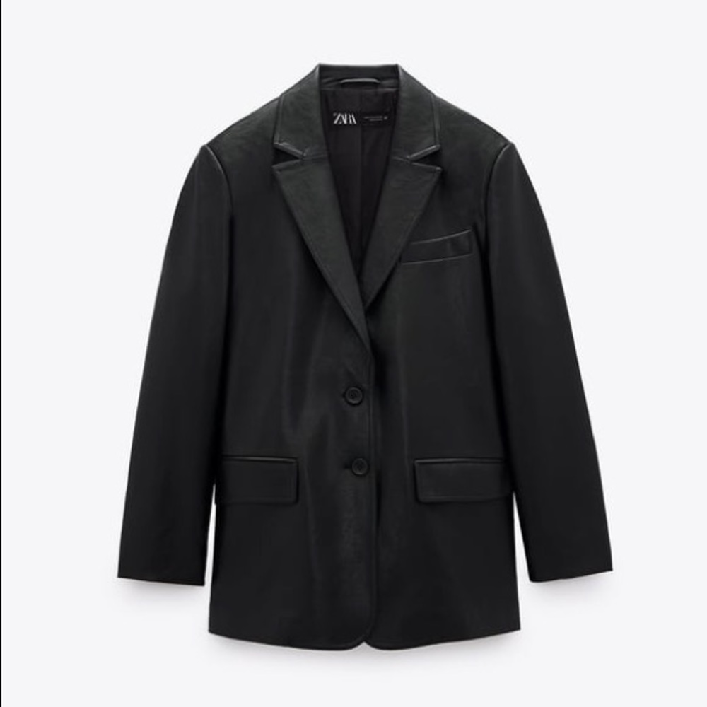 ZARA FAUX LEATHER OVERSIZED BLAZER NWT
